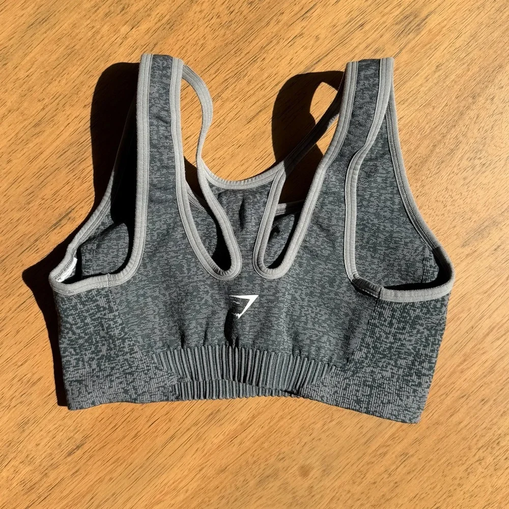 Women’s | Gymshark Seamless Scoop Sports Bra Medium Support, Marl Green | Medium